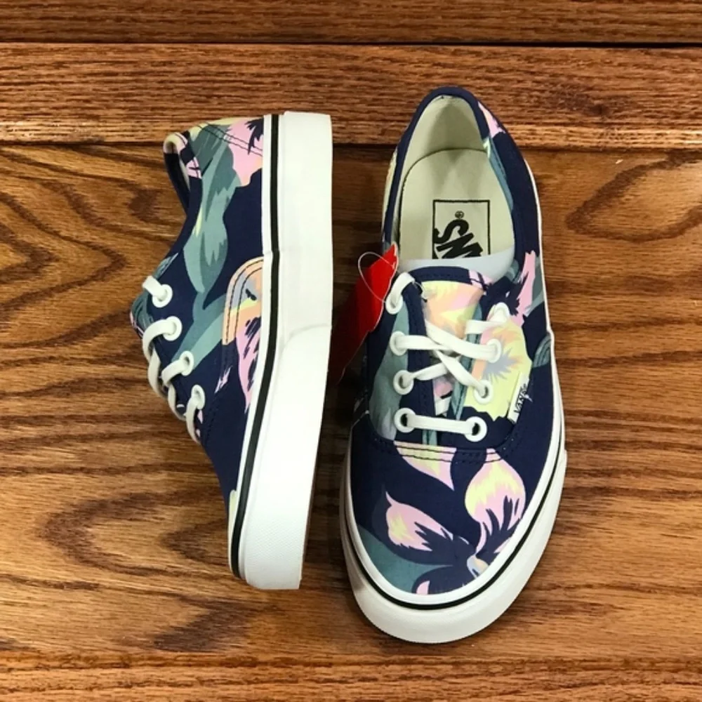 Vans Authentic Vintage Floral Navy Marshmallow Shoes - Picture 4 of 6